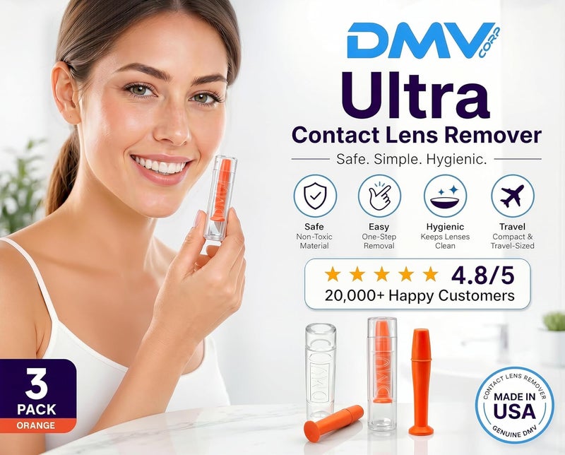 DMV Global trendy simple build Ultra Hard Contact Lens Remover - Blue (Pack of 3) Freeze crack proof - Image 2