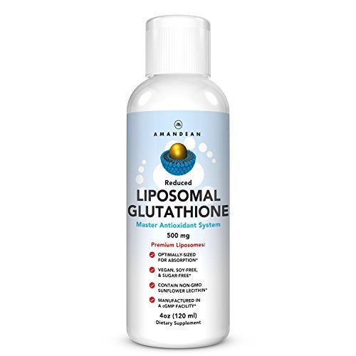 AMANDEAN Liposomal Glutathione Supplement. Liquid Reduced Setria 500mg. Immune Support, Brain Health, Liver Detox, Skin Health. Phosphatidylcholine from Non-GMO Sunflower Lecithin. Soy-Free & Vegan. - Image 1