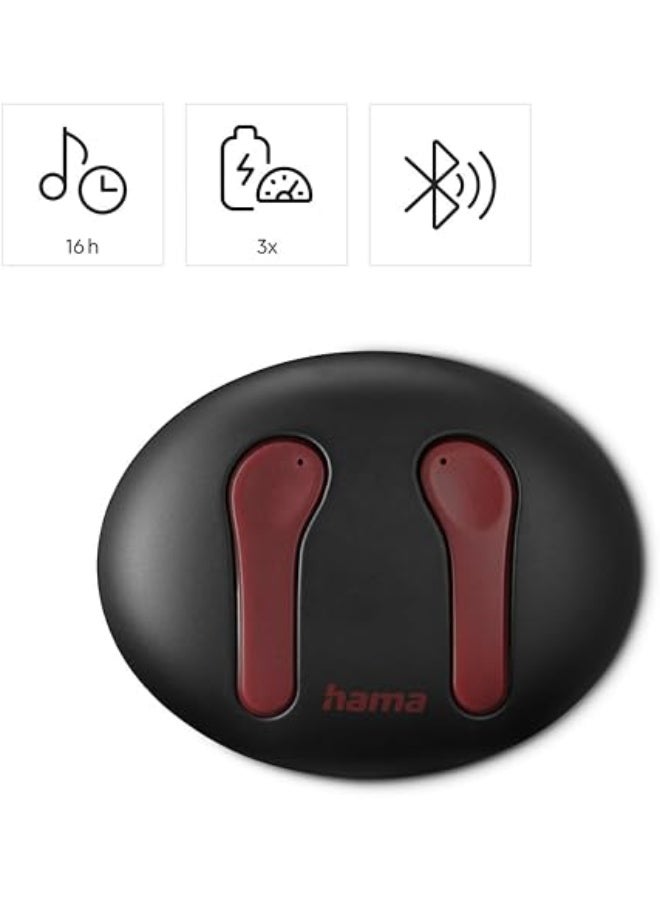 هاما Hama 184168 "Spirit Unchained" ENC True Wireless Earbuds, Red - Image 2
