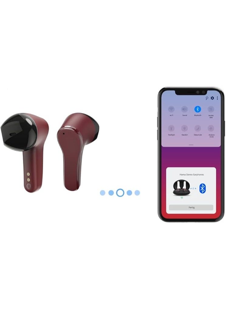 هاما Hama 184168 "Spirit Unchained" ENC True Wireless Earbuds, Red - Image 5