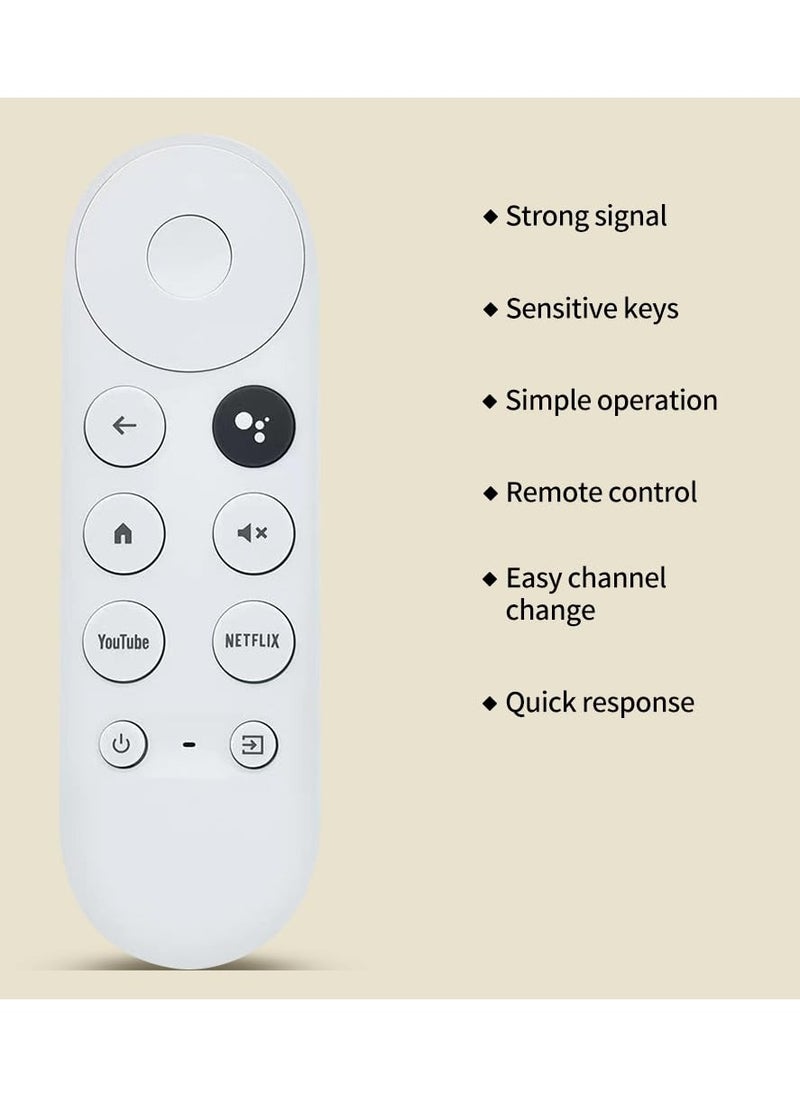 Voice Remote Control Replacement for 2020 Google TV 4K Snow, Fit for 2020 Google Chromecast 4K Snow G9N9N GA01920, with YouTube and Netflix Shortcut Buttons(Remote Only) (G9N9N)