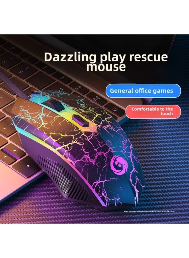 Mouse Wired E-sports Game Mechanical Feel Home Office Internet Cafe Laptop Desktop Universal Male-Color: Pink-silent on-dpi Adjustment-Interface:Official Standard - Image 3