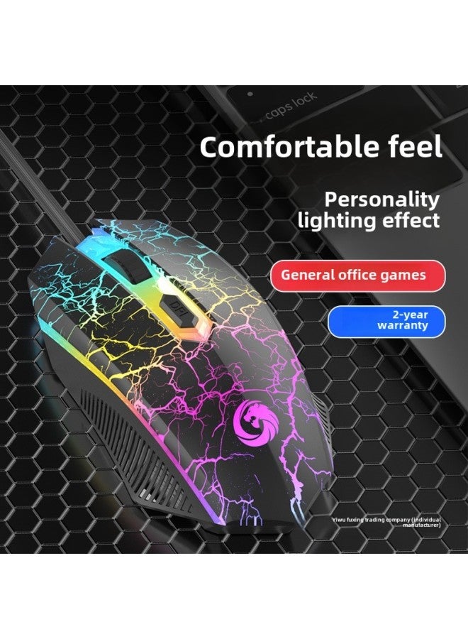 Mouse Wired E-sports Game Mechanical Feel Home Office Internet Cafe Laptop Desktop Universal Male-Color: Pink-silent on-dpi Adjustment-Interface:Official Standard - Image 5