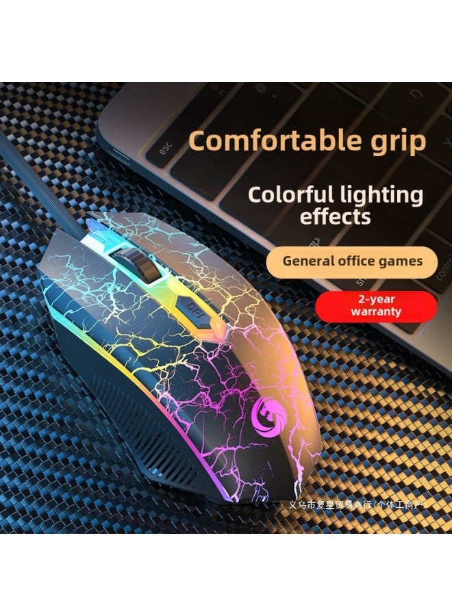 Mouse Wired E-sports Game Mechanical Feel Home Office Internet Cafe Laptop Desktop Universal Male-Color: Pink-silent on-dpi Adjustment-Interface:Official Standard - Image 4