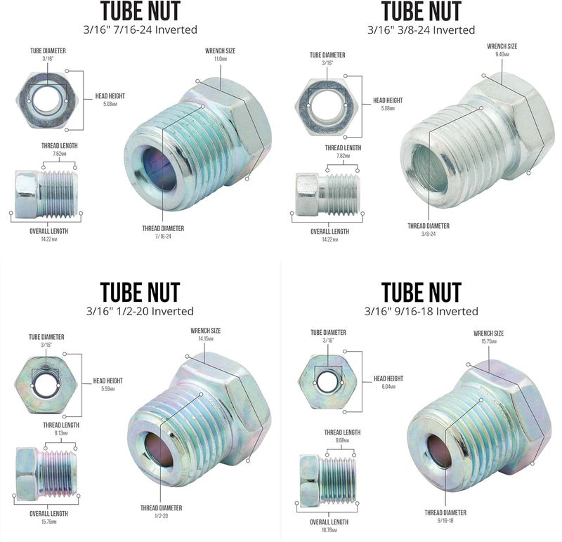 4LIFETIMELINES 4LIFETIME Galvanized Steel Brake Line Kit - 3/16" x 25ft Replacement Set - Professional Grade OE Steel Tube, Corrosion-Resistant, Flexible 3/16 Brake Line – Comes with 16 Fittings for Easy Install - Image 2