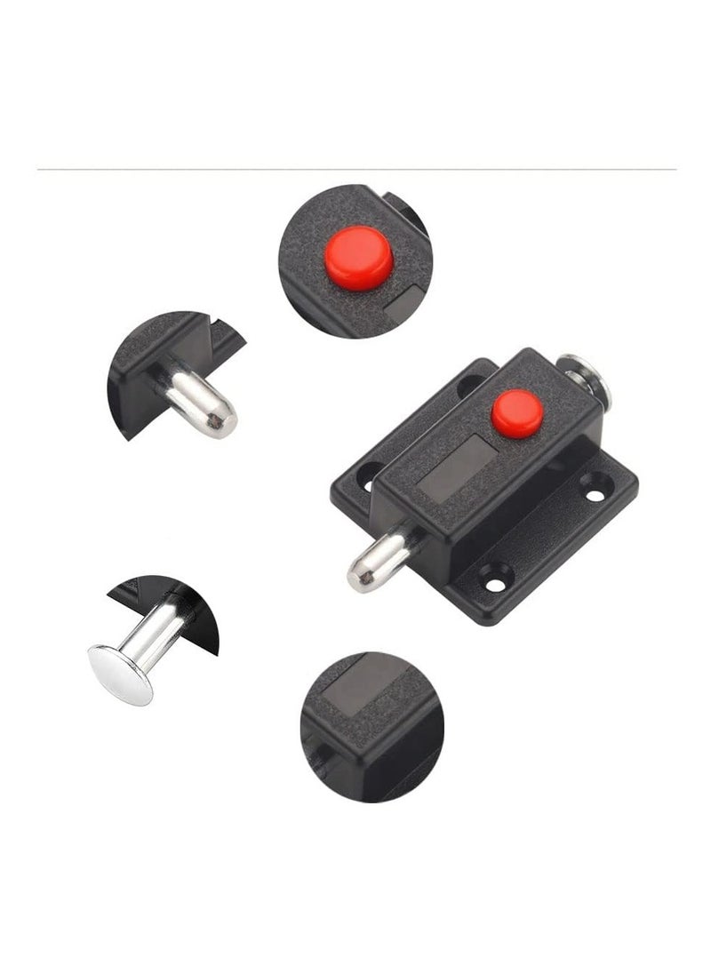 CMGTYYD Door Bolt Lock, 10 Pack Automatic Slide Door Latch Lock Red Push Button Bolt Switch Spring Sliding Latches Bump Window Cabinet Locker Home Safety Hardware Furniture Cabinet Drawer Snib  - Image 2