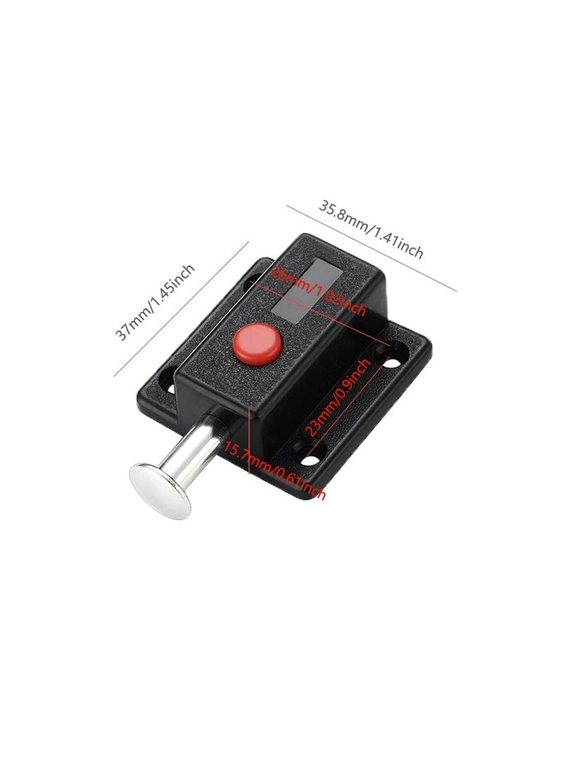 CMGTYYD Door Bolt Lock, 10 Pack Automatic Slide Door Latch Lock Red Push Button Bolt Switch Spring Sliding Latches Bump Window Cabinet Locker Home Safety Hardware Furniture Cabinet Drawer Snib  - Image 4