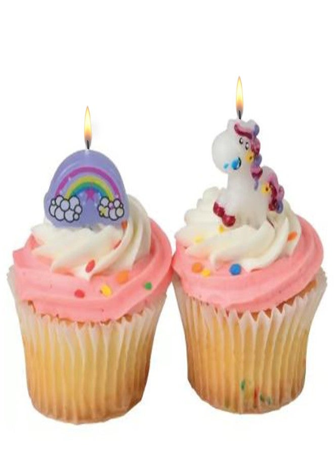 Tribello Unicorn Shaped Candles - 8 Count, Custom Unicorn & Rainbow Shapes, Unscented, Birthday Party Decorations - Image 5