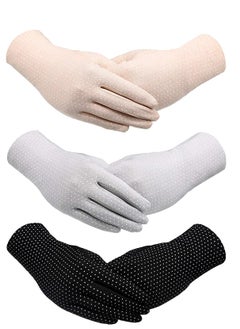 SFMW 3 Pair Women Protective UV Protection Summer Sunblock Touchscreen Gloves for Driving Riding  - Image 1