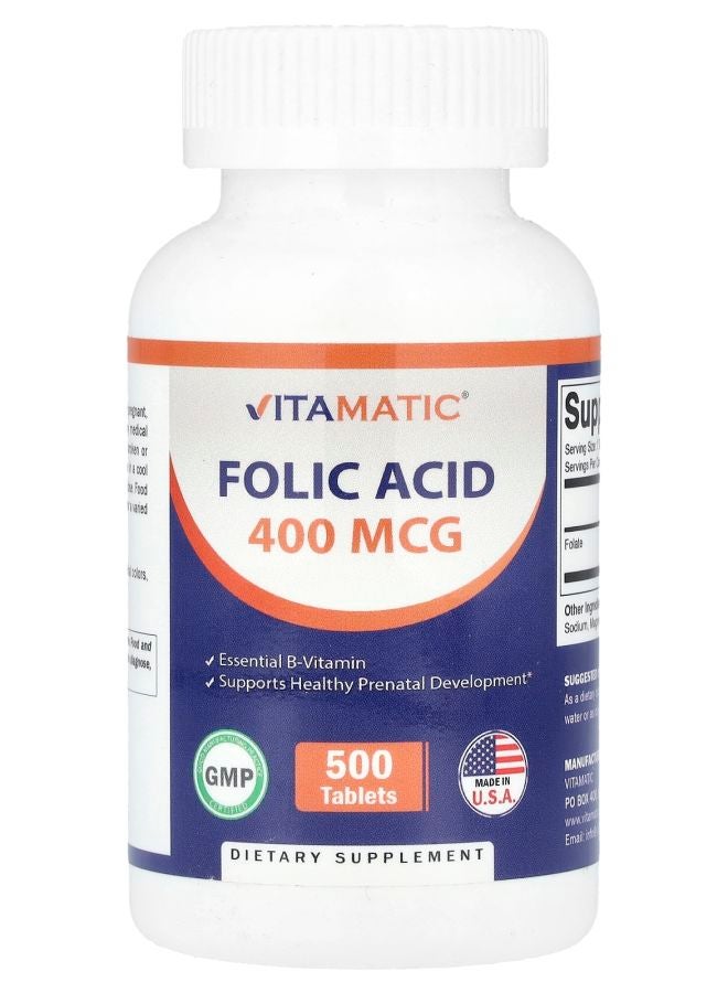Vitamatic Folic Acid 400 mcg 500 Tablets