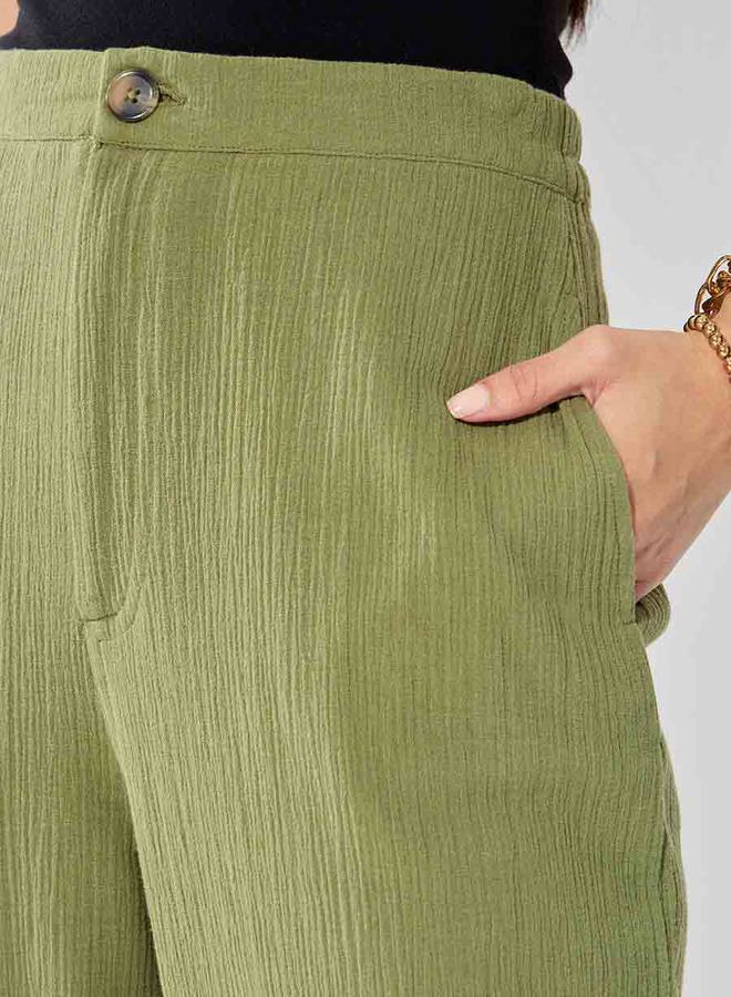 Styli High Rise Wide Leg Textured Trouser - Image 3