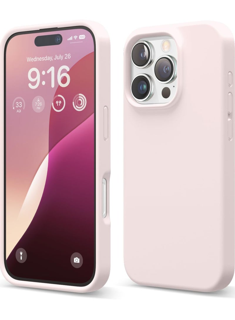 ELTRAZONE iPhone 16 Pro Case Cover - Full Body Protection, Shockproof, Slim, Anti-Scratch, Soft Microfiber Lining (Chalk Pink) - Image 1