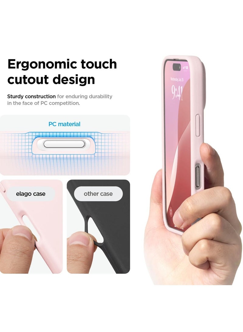 ELTRAZONE iPhone 16 Pro Case Cover - Full Body Protection, Shockproof, Slim, Anti-Scratch, Soft Microfiber Lining (Chalk Pink) - Image 4