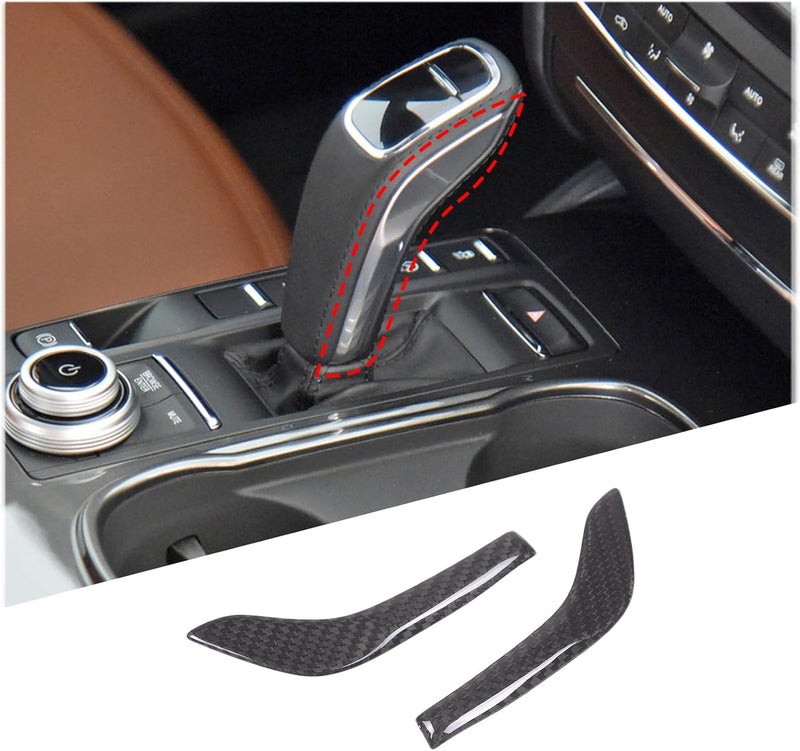 TOYCIDFG Center Console Gear Shift Knob Decor Cover Trim for Maserati Ghibli Levante Quattroporte 2019-2023 - Black Carbon Fiber - Image 1