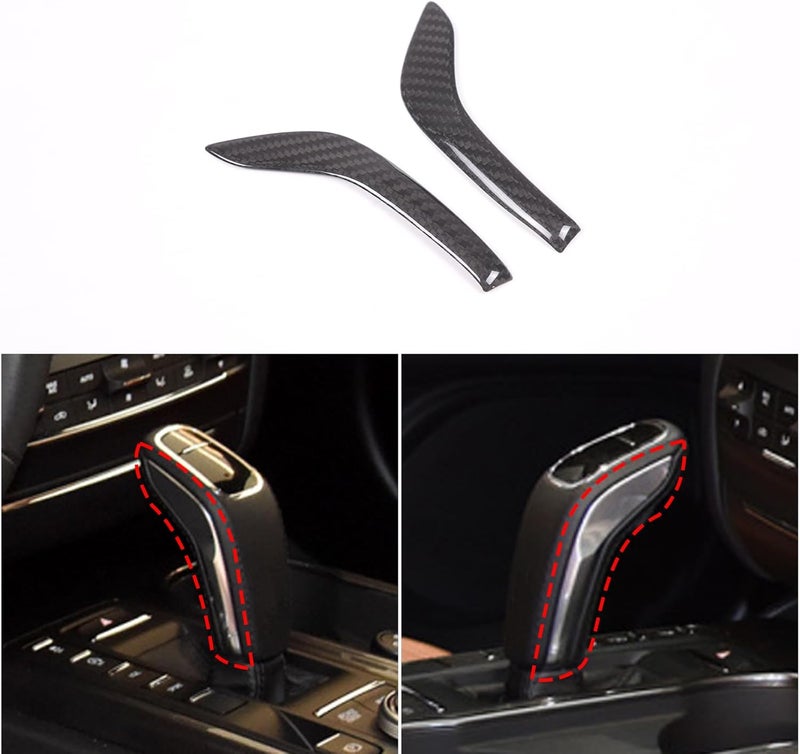 TOYCIDFG Center Console Gear Shift Knob Decor Cover Trim for Maserati Ghibli Levante Quattroporte 2019-2023 - Black Carbon Fiber - Image 5