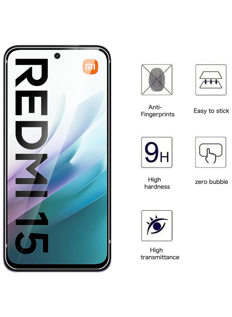 Adando [1+2] Case for Xiaomi Redmi 15 5G with 2 Tempered Glass Screen Protector, Slide Camera Cover and Stand Kickstand Ring with Tempered, Corner Protection Anti-Scratch Shock Absorption Rugged Bumper Cover (Black) - Image 4