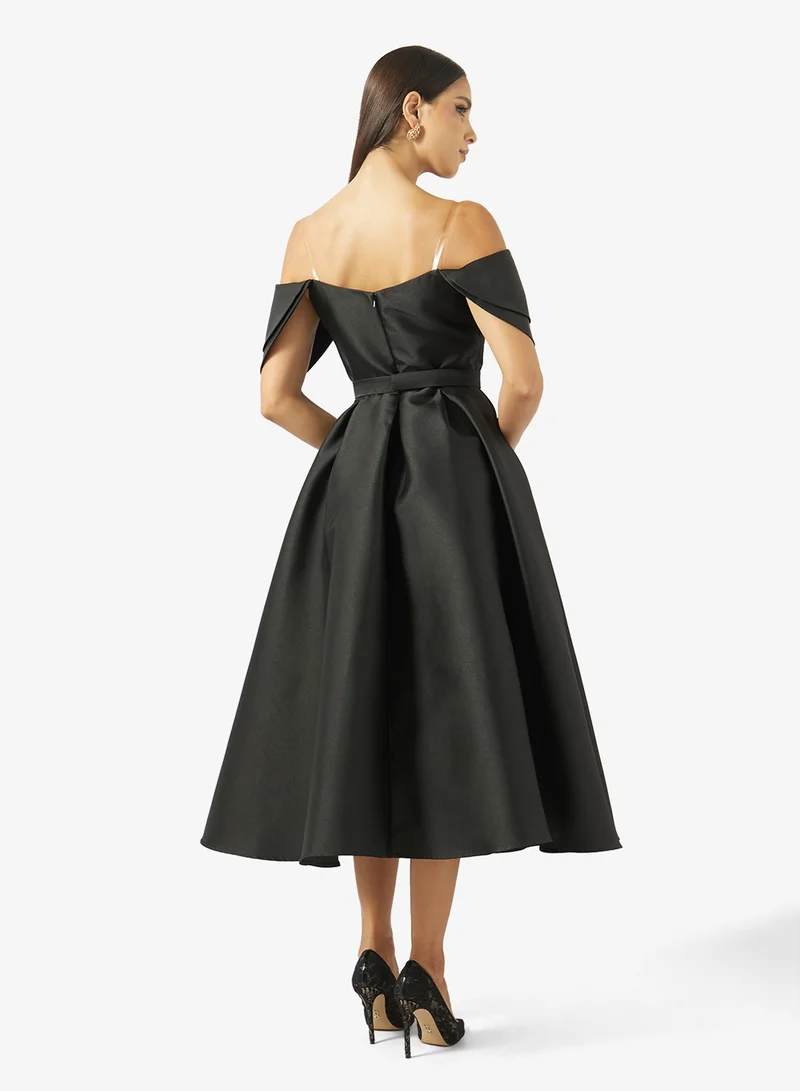 Akadia Fashion SKIRTLESS PLEATED BUST TAFFETA DRESS
