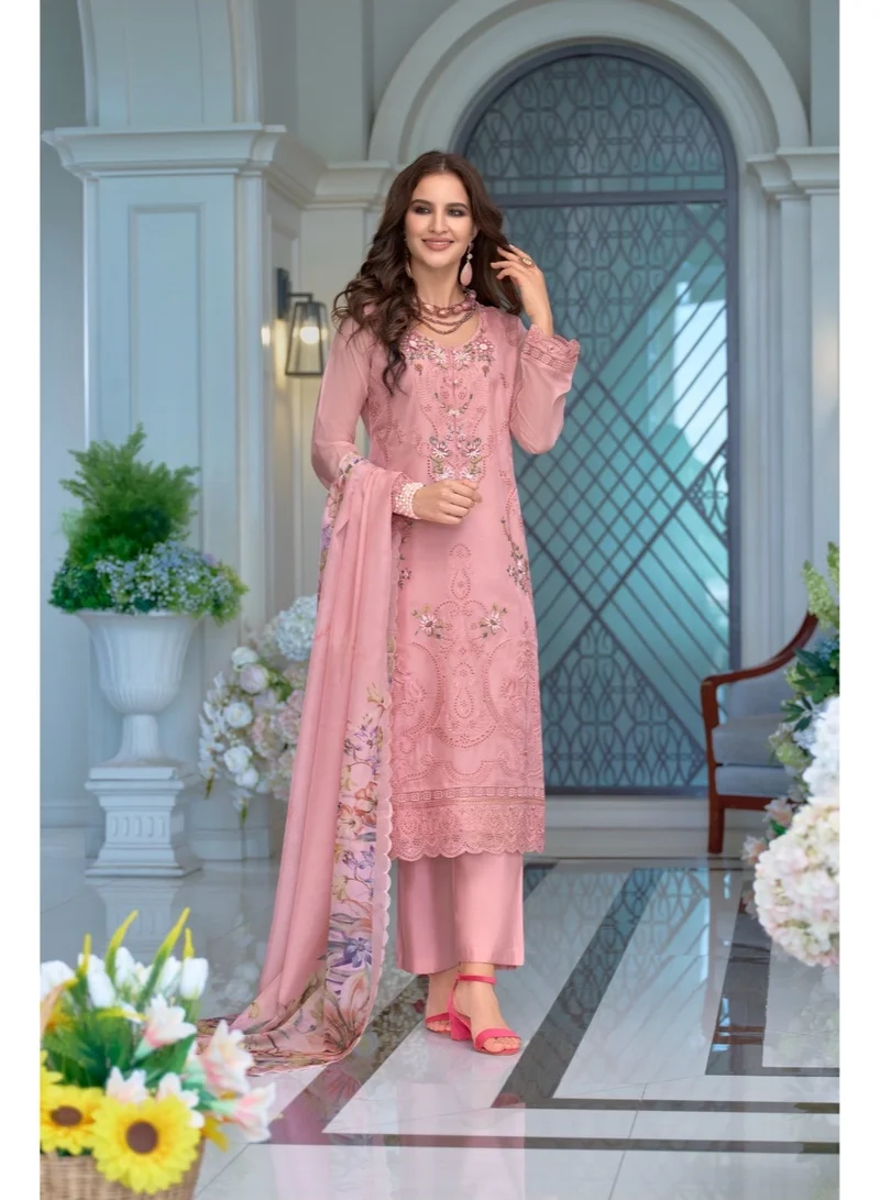 Ameya Pink-embroidered-organza-straight-kurta-sets-with-dupatta