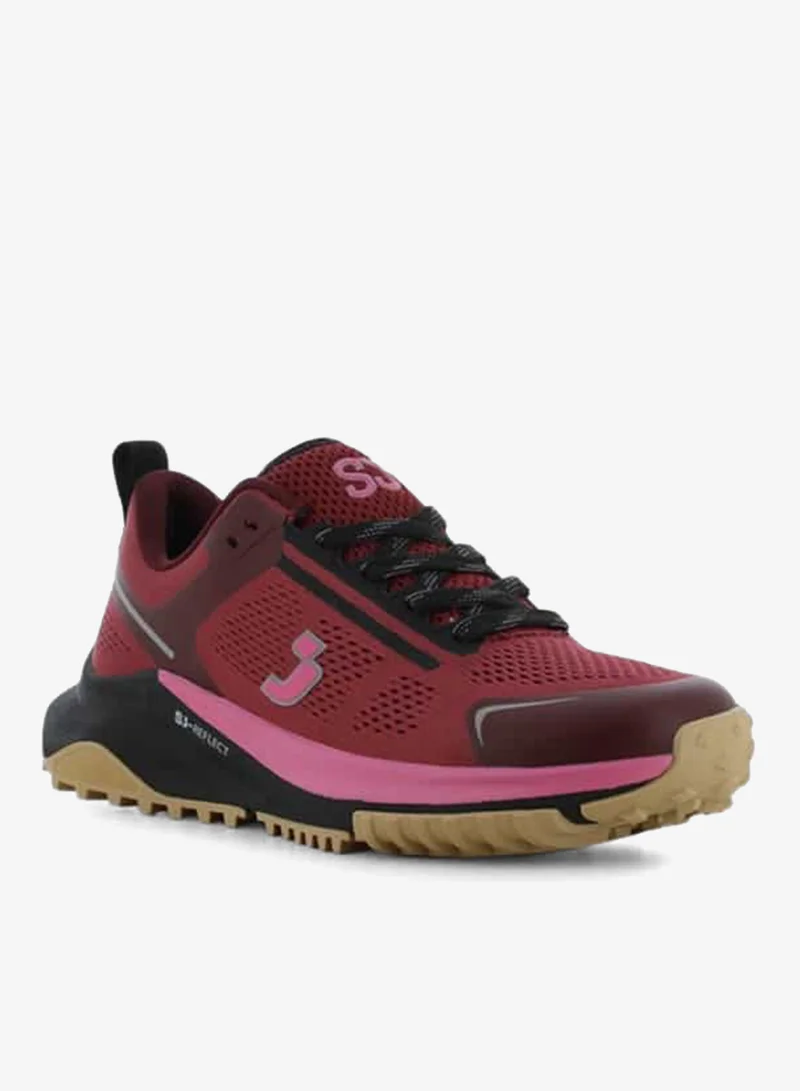 SJ Women's Panelled Lace-Up Low Ankle Sneakers