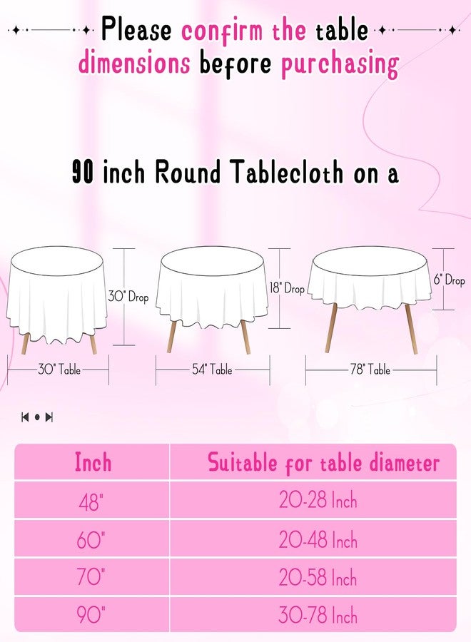 Cobedzy 10 Pack 90 Inch Hot Pink Round Satin Tablecloths Round Satin Table Cloths, Overlay Silky Tablecloths Dining Table Covers for Wedding, Party, Banquet, Events, Reception, Dinner - Image 2