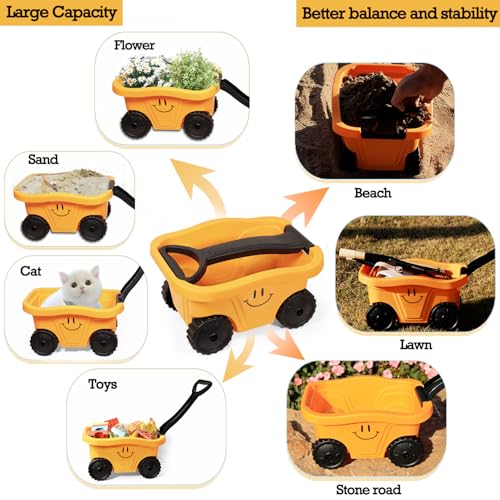CHEERBANK Toddlers Rake & Shovel Set with Wheelbarrow, Kids Yard Tools for Digging, Gardening, Beach, Sandbox, Lawn, Camping, Summer Outdoor Garden Toys Gifts for Children Age 2-5 Years Old - Image 3