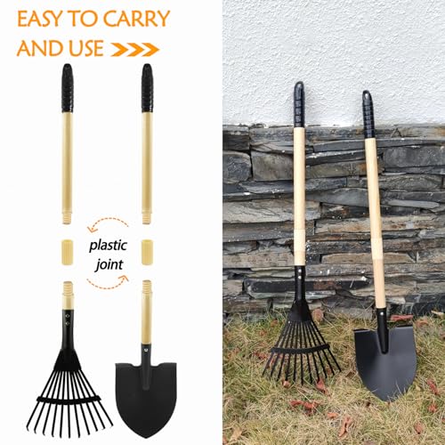 CHEERBANK Toddlers Rake & Shovel Set with Wheelbarrow, Kids Yard Tools for Digging, Gardening, Beach, Sandbox, Lawn, Camping, Summer Outdoor Garden Toys Gifts for Children Age 2-5 Years Old - Image 4