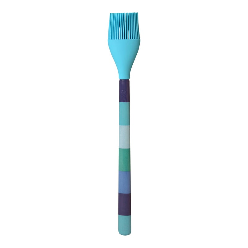 French Bull Easy Grip Melamine Handle Silicone Nonstick Heat Resistant BPAfree Chef Kitchen Utensils for Cooking Mixing Baking Blue Brush