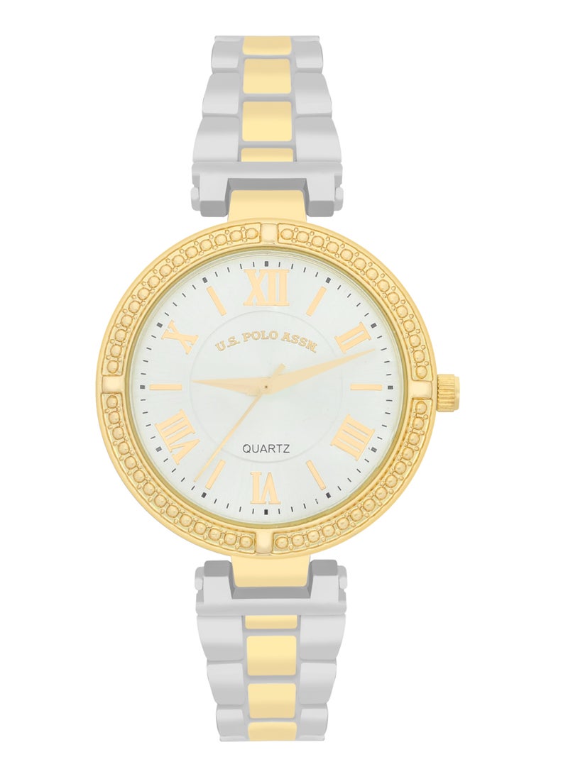 U.S. Polo Assn. Women's Quartz Analog dual tone watch and bracelet set  - Image 3