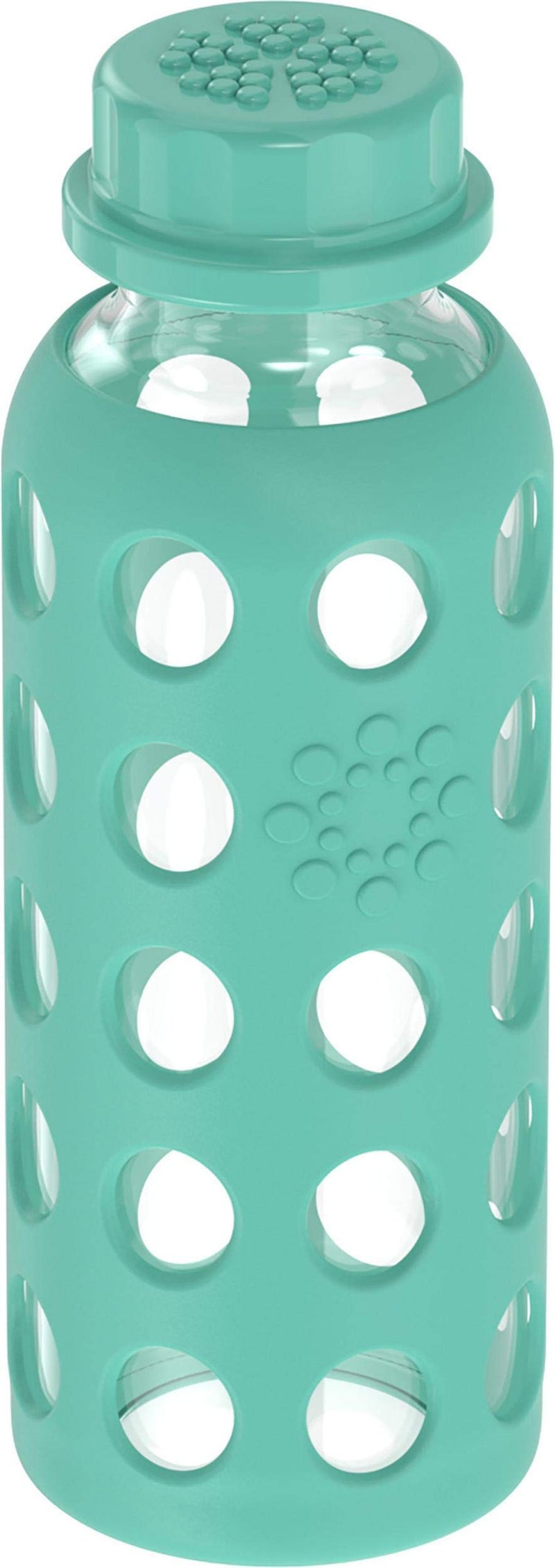Lifefactory 9-Ounce Glass Water Bottle with Flat Cap and Silicone Sleeve Kale - Image 2
