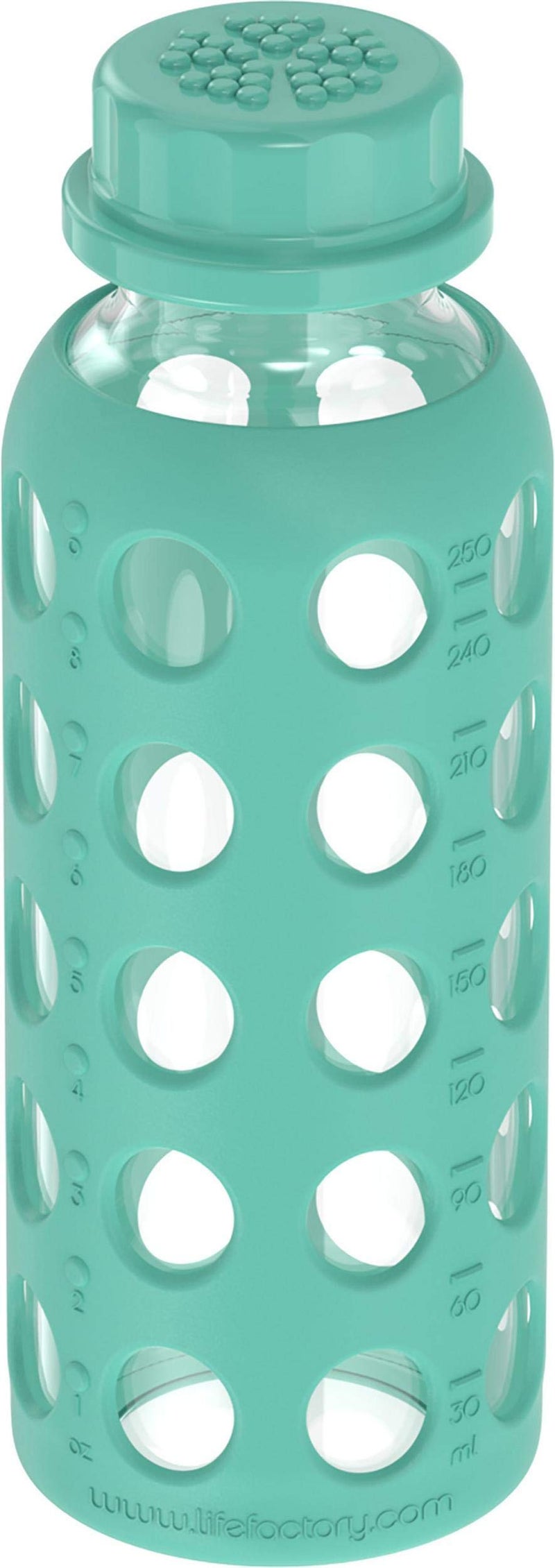 Lifefactory 9-Ounce Glass Water Bottle with Flat Cap and Silicone Sleeve Kale - Image 3