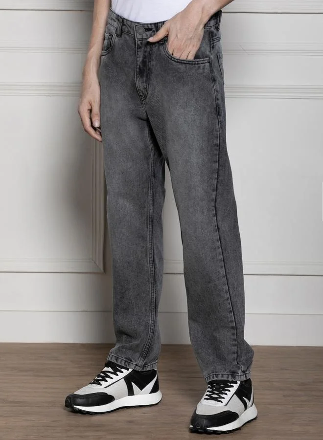 Dennis Lingo Men’s Light Grey Relaxed Fit Jeans