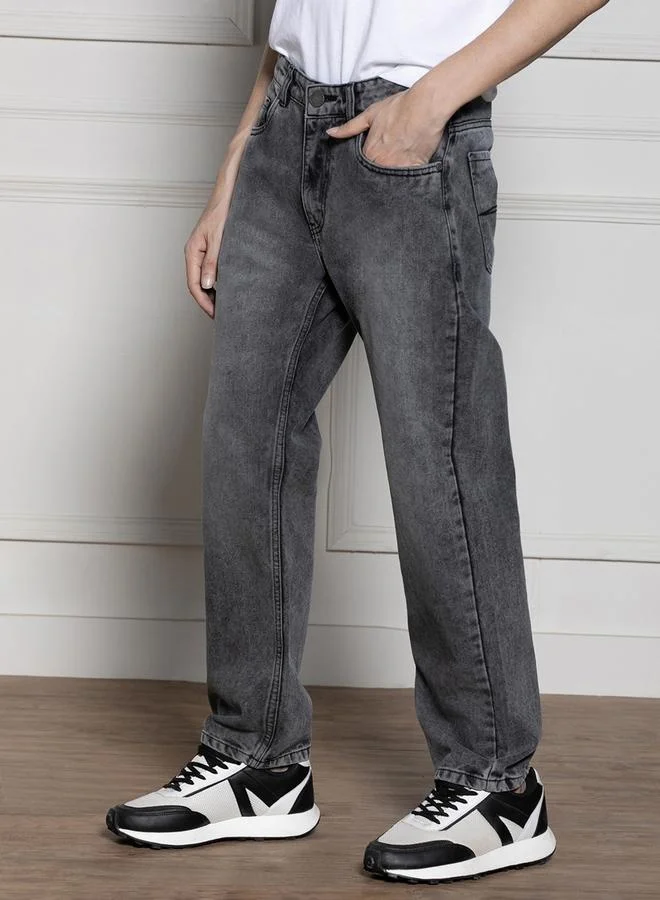 Dennis Lingo Men’s Light Grey Relaxed Fit Jeans
