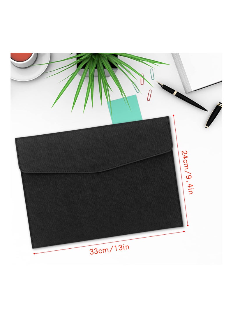 Waterproof Thin PU Leather A4 Expanding File Organizer, Portfolio Storage Case with Snap Closure, Letter Size Envelope Folder for Receipts, Contracts, and Pads. - Image 2
