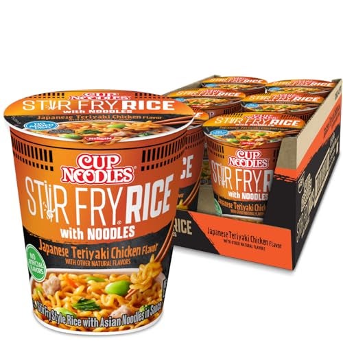 Nissin Cup Noodles Stir Fry Rice with Noodles, Japanese Teriyaki Chicken, 2.75 Ounce (Pack of 6) - Image 1