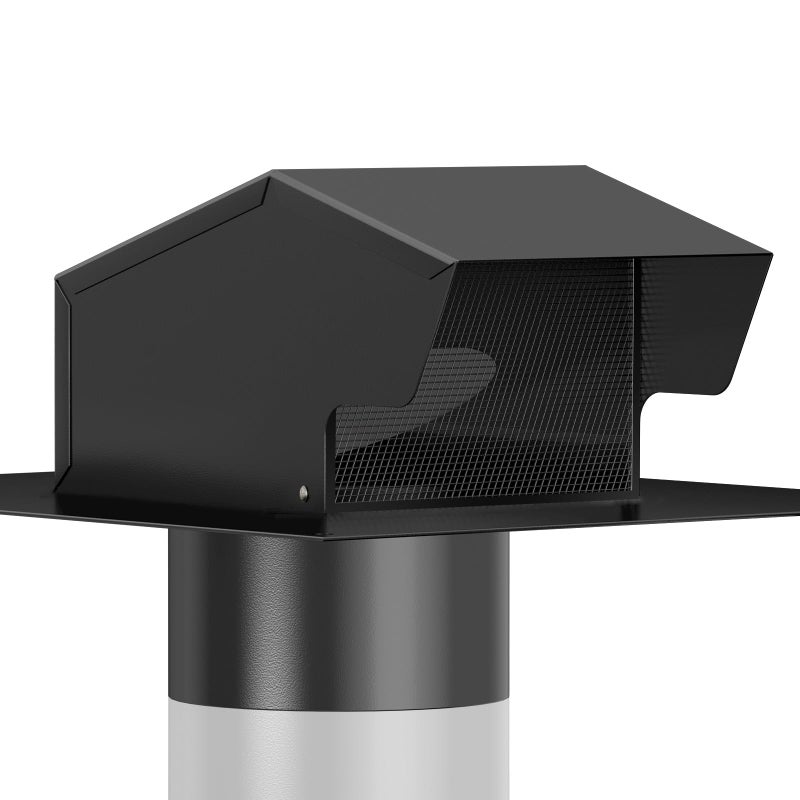 Removable Roof Vents 8 Inch HonGuan Roof Vent Cap Galvanized Steel Bathroom 8 Roof Exhaust Vent for Ventilation Systemwith Damper Black