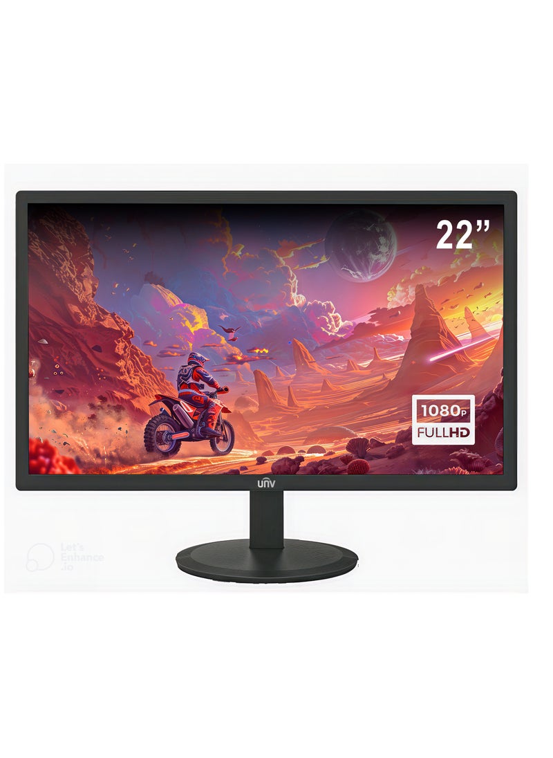 UNV 22 inch FHD Monitor (19201080), Horizontal 178°, Vertical 178°, VGA x1, HDMI x1, Audio In x1, Build in Speaker (21.5W), MW3222-V 