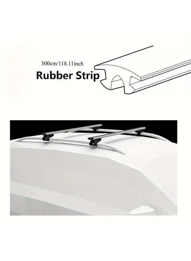 Black Heavy Duty Rubber Roof Rack Strip 300cm Weatherproof Wind Resistant Easy Install - Image 5