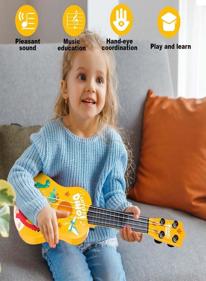 KFPPLXQ Mini Guitar 17 Inch Kids Guitars Classical Mini Toddler Ukulele 4 Strings Guitar Party Favor Kids Musical Instruments Educational Toys for Beginner (Dinosaur) - Image 3