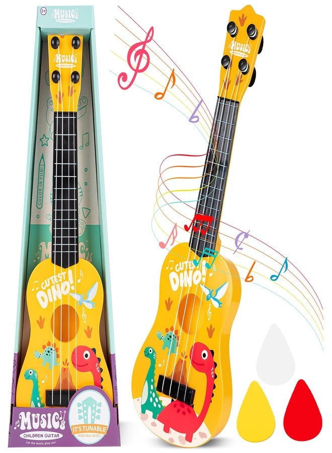 KFPPLXQ Mini Guitar 17 Inch Kids Guitars Classical Mini Toddler Ukulele 4 Strings Guitar Party Favor Kids Musical Instruments Educational Toys for Beginner (Dinosaur) - Image 1