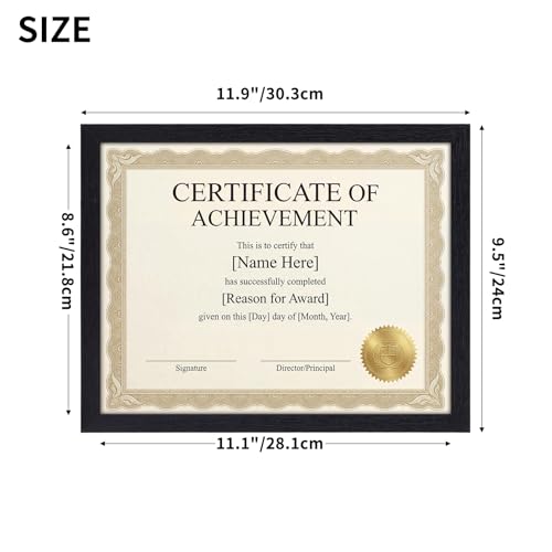 MEBRUDY 8.5 x 11 Picture Frame Set of 10, 8.5 by 11 Photo Frames Used for Certificate, Diploma, Document, Degree, Award, Wall Hanging or Tabletop Display, Black - Image 3