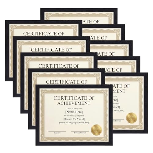 MEBRUDY 8.5 x 11 Picture Frame Set of 10, 8.5 by 11 Photo Frames Used for Certificate, Diploma, Document, Degree, Award, Wall Hanging or Tabletop Display, Black - Image 1
