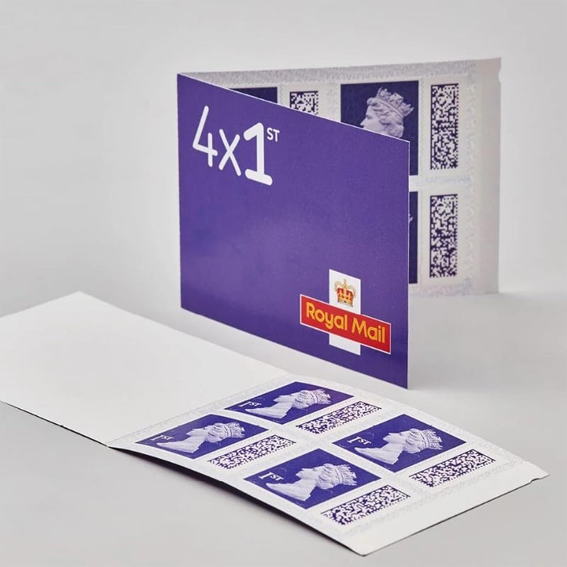 Royal Mail 4 x 1st Class Standard Self Adhesive BARCODED Postage Stamps - NEW STYLE - Image 1