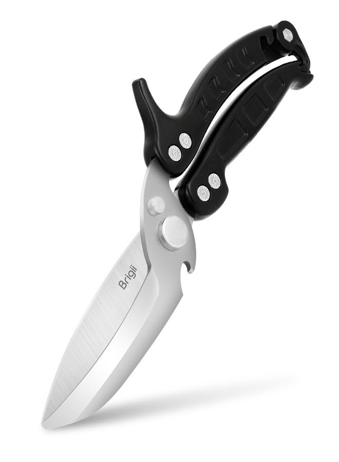 Brigii Kitchen Shear, Stainless Steel Heavy Duty Poultry Shears, Multi-Purpose Kitchen Scissors for Cutting Chicken, Fish, Seafood, and Vegetables-Black - Image 1
