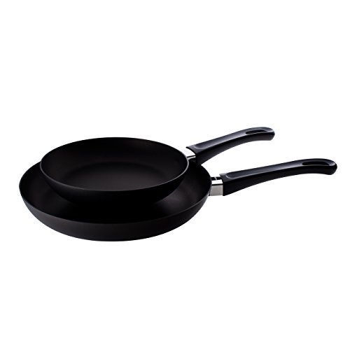 Scanpan Classic 2-Piece Nonstick Fry Pan Set, 8-inch and 10 1/4-inch – Compatible with Gas and Electric Stovetops, Metal Utensil Safe, Oven Safe to 500°F, Dishwasher Safe, Black - Image 1