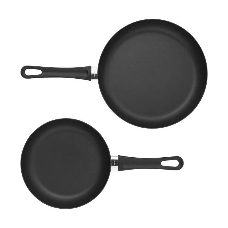 Scanpan Classic 2-Piece Nonstick Fry Pan Set, 8-inch and 10 1/4-inch – Compatible with Gas and Electric Stovetops, Metal Utensil Safe, Oven Safe to 500°F, Dishwasher Safe, Black - Image 2