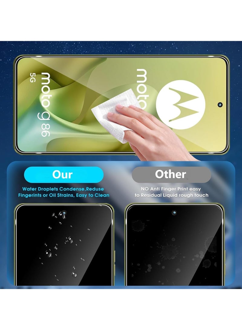 【2+2 Packs】 Compatible Motorola G86 5G 2025 Screen Protector + Camera Lens Protector Tempered Glass, 9H Hardness Scratch Resistant Anti Fingerprint Tempered Film for Moto G86 - Image 3