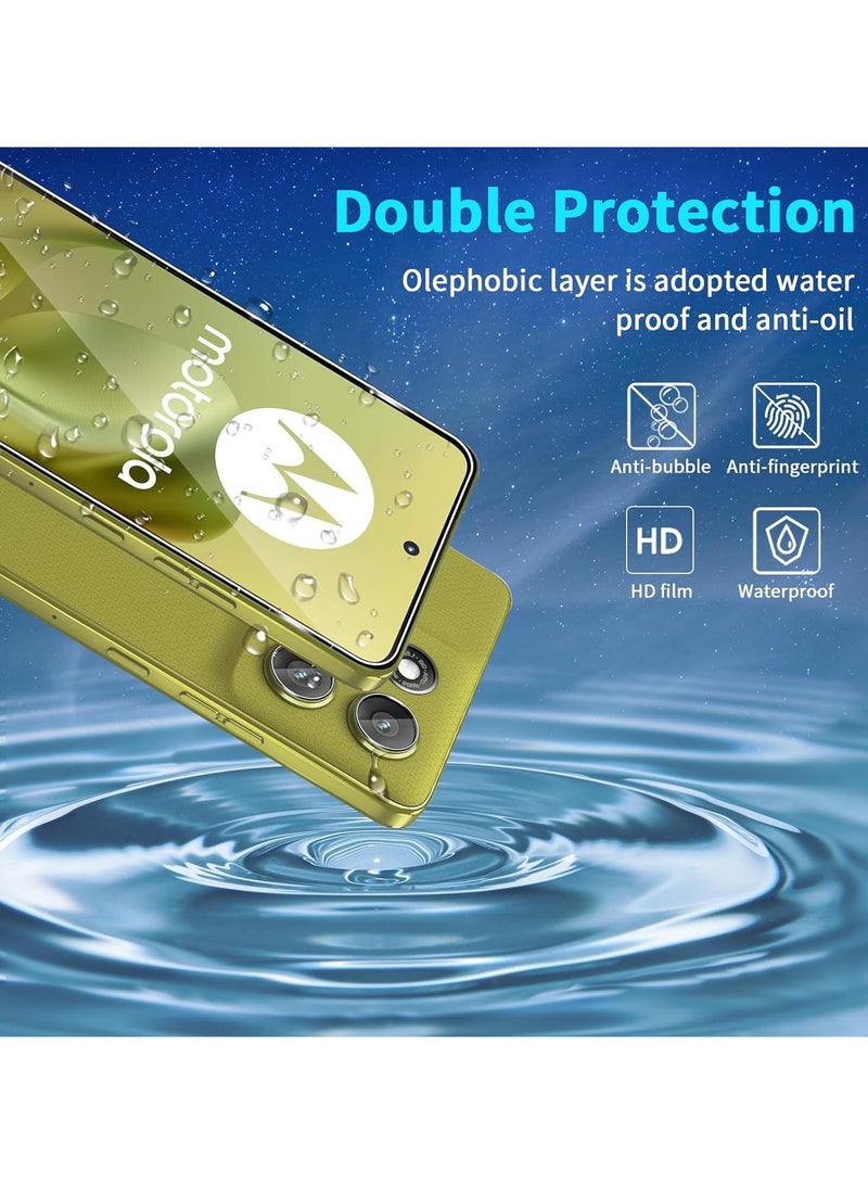 【2+2 Packs】 Compatible Motorola G86 5G 2025 Screen Protector + Camera Lens Protector Tempered Glass, 9H Hardness Scratch Resistant Anti Fingerprint Tempered Film for Moto G86 - Image 4