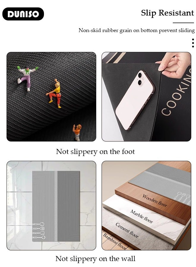 DUNISO Diatom Mud Bath Mat Set Bathroom Kitchen Rug Mat Extra Soft and Absorbent Bath Rugs Non-Slip Quick Drying Floor Bath Tub Mat for Bathroom Floor Tub and Shower 50*80CM+50*160CM - Image 4