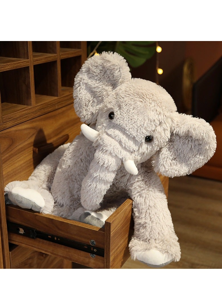Elephant Plush Pillow, 45cm Stuffed Elephant Body Pillow, Realistic Cute Co-sleeping Elephant Toy, Soft Elephant Backrest Pillow,  for Home Decor  - Image 5