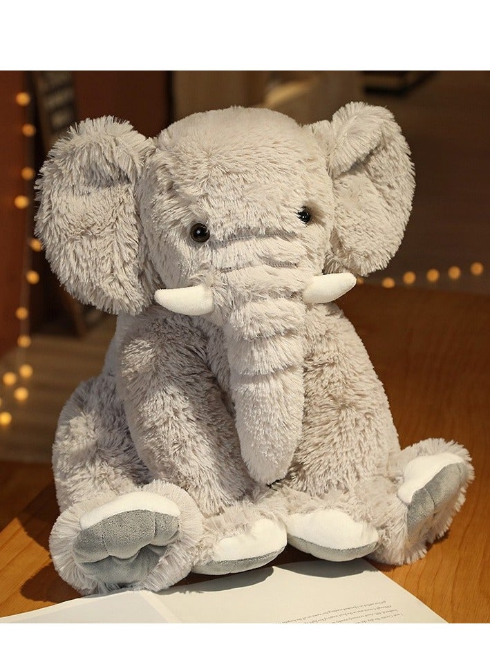Elephant Plush Pillow, 45cm Stuffed Elephant Body Pillow, Realistic Cute Co-sleeping Elephant Toy, Soft Elephant Backrest Pillow,  for Home Decor  - Image 4